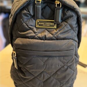 Marc Jacobs Black Quilted Nylon School Backpack